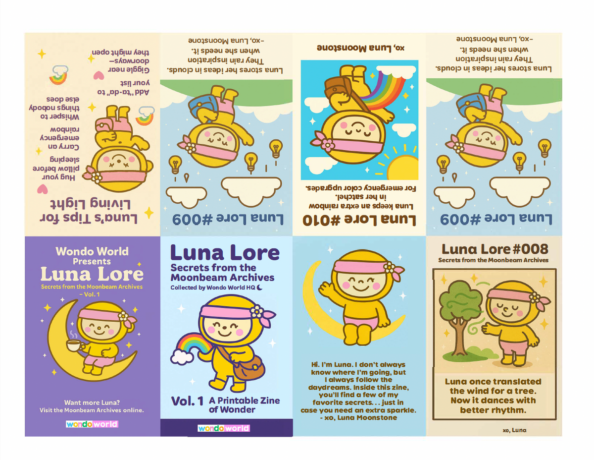 Free Printable Zine: Luna Lore – Secrets from the Moonbeam Archives